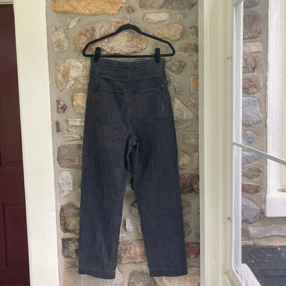 NWT Rag & Bone Darted High Rise Paper Bag Pants in Washed Black Womens 25 - Picture 6 of 11